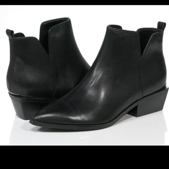 Nine West Yerly Black Leather Pointed Toe Boots (Sz 8.5) - Picture 2 of 3